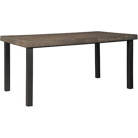 Industrial Pine/Metal Rectangular Dining Room Table