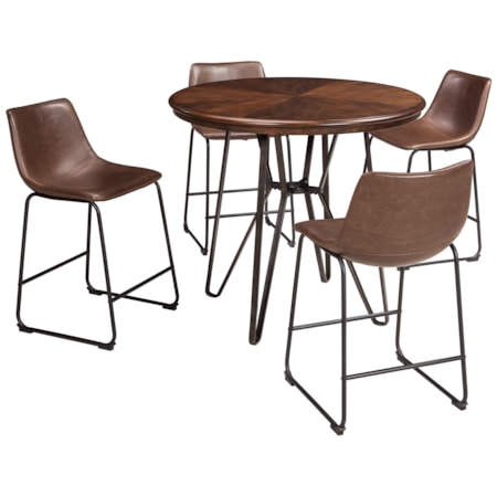 5-Piece Round Counter Table Set