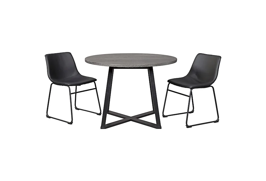Centiar 3-Piece Round Dining Table Set by Ashley (Signature Design) at Johnny Janosik
