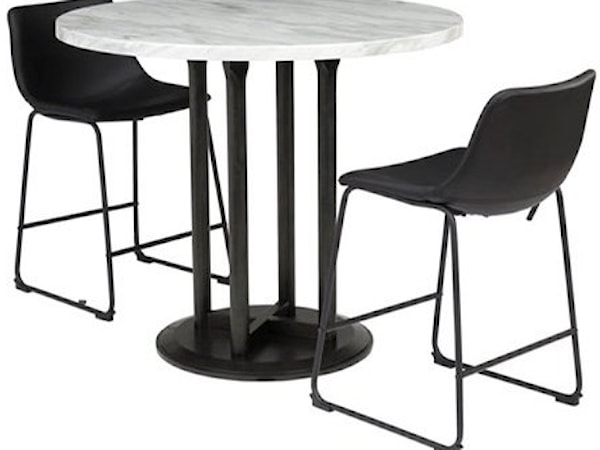 3-Piece Round Counter Table Set