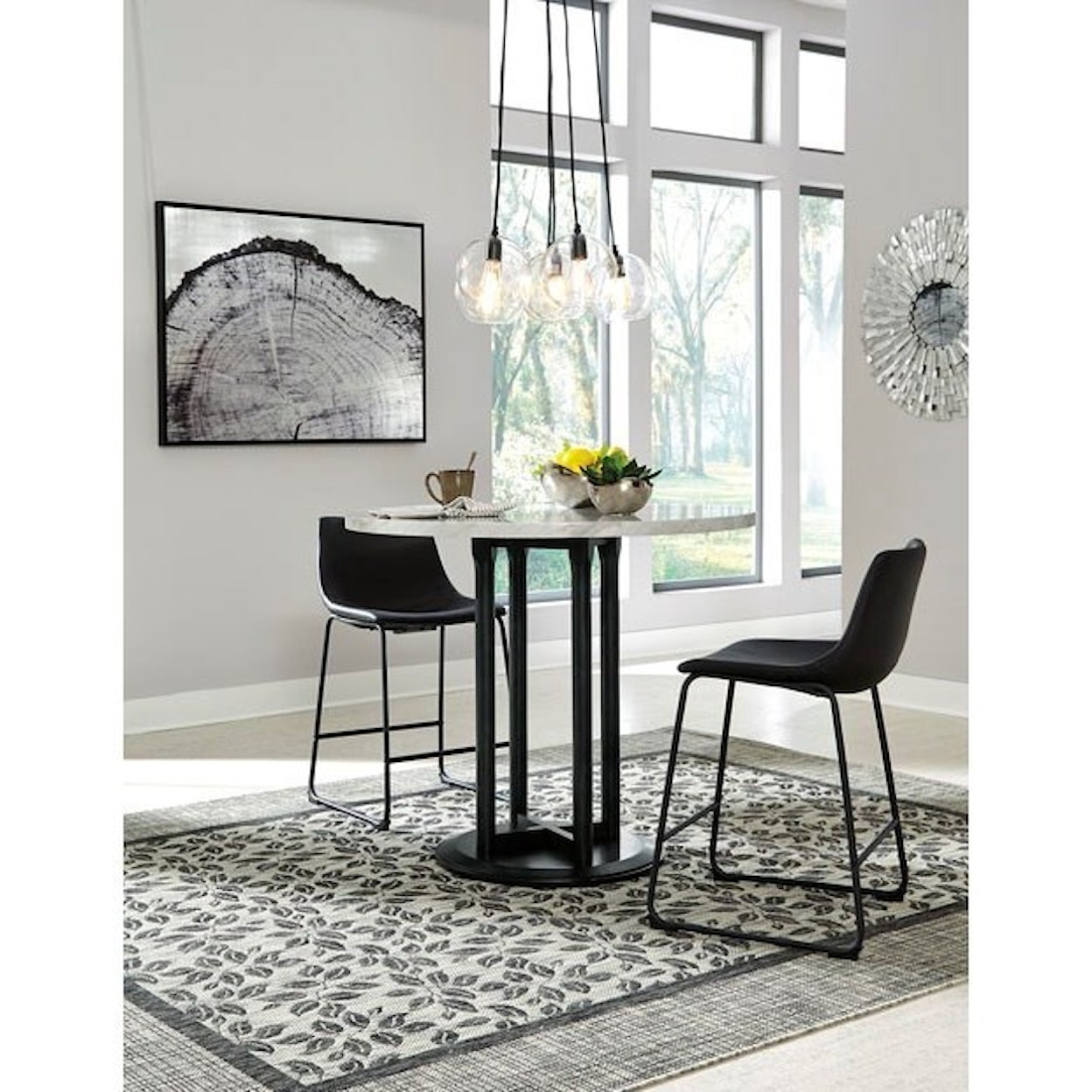 Ashley Furniture Signature Design Centiar 3-Piece Round Counter Table Set