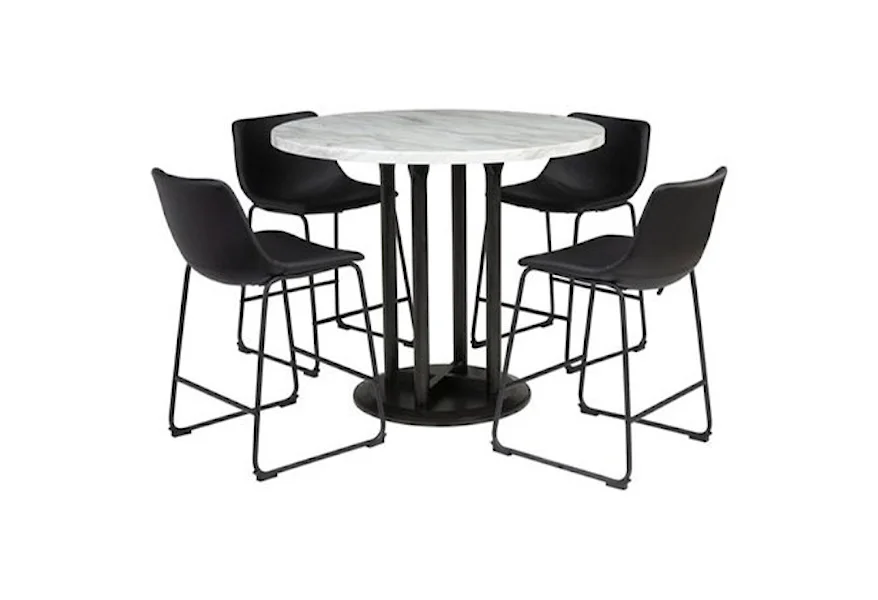 Centiar 5-Piece Round Counter Table Set by Signature Design by Ashley at Sparks HomeStore