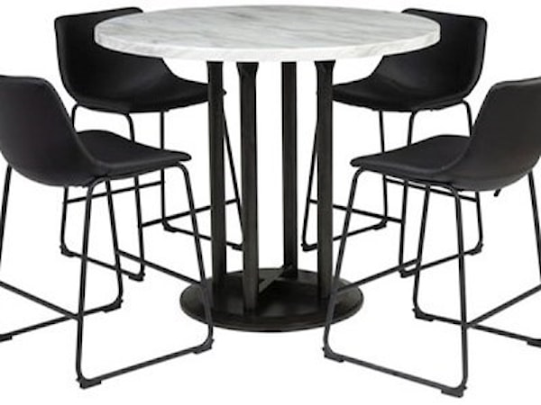 5-Piece Round Counter Table Set