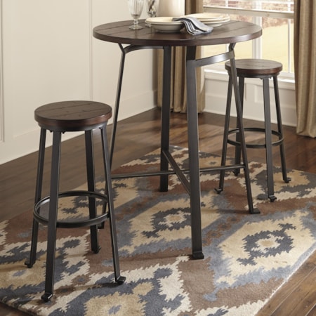 3-Piece Round Bar Table Set