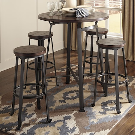 5-Piece Round Bar Table Set