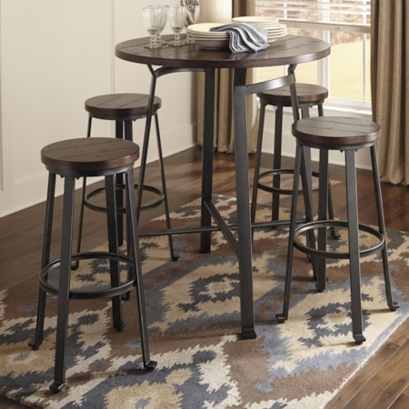 5-Piece Round Bar Table Set