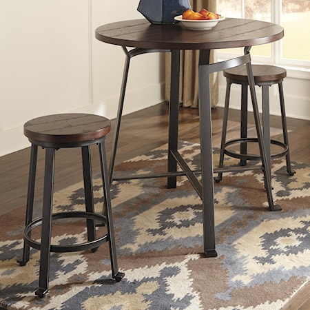 3-Piece Round Counter Table Set