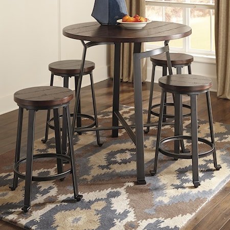 5-Piece Round Counter Table Set