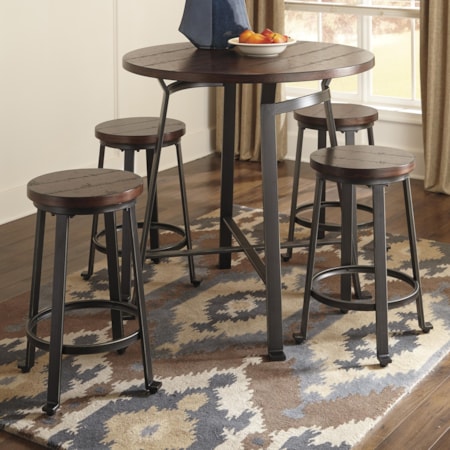 5-Piece Round Counter Table Set