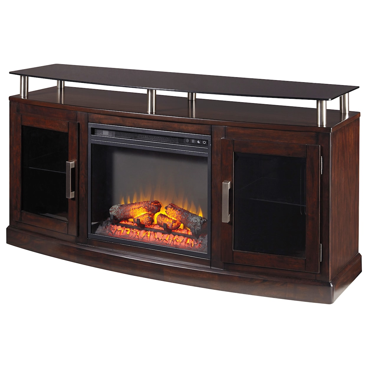 Ashley Furniture Signature Design Chanceen Medium TV Stand with Fireplace Insert