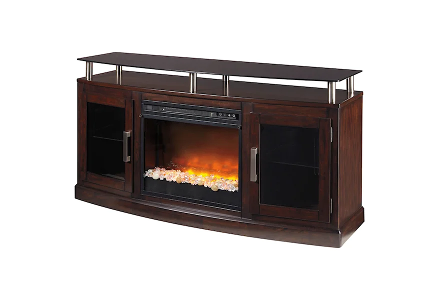 Chanceen Medium TV Stand with Fireplace Insert by Ashley (Signature Design) at Johnny Janosik