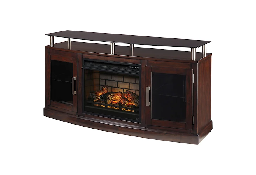 Chanceen Medium TV Stand with Fireplace Insert by Signature Design by Ashley at VanDrie Home Furnishings