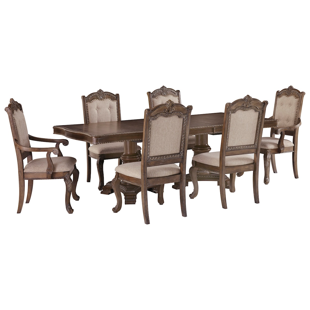 Signature Design by Ashley Furniture Charmond 7-Piece Rectangular Extension Table Set