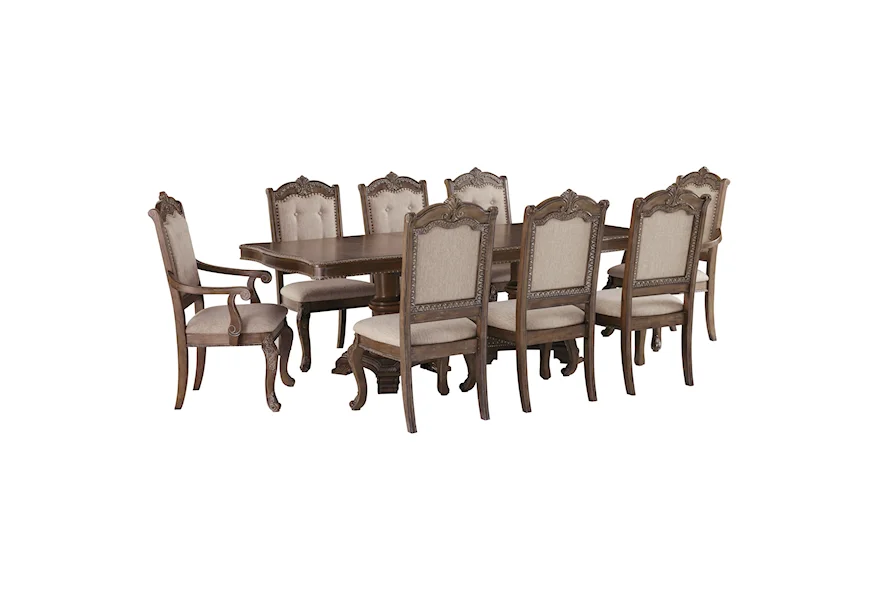 Charmond 9-Piece Rectangular Extension Table Set by Signature Design by Ashley at Furniture Fair - North Carolina