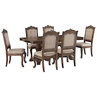 Traditional 7-Piece Rectangular Extension Table Set
