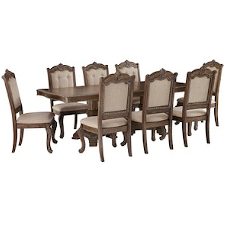 9-Piece Rectangular Extension Table Set