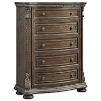 Traditional Five Drawer Chest with Framed Drawer Fronts