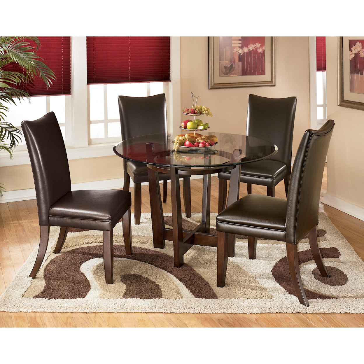 Ashley Furniture Signature Design Charrell 5 Piece Round Dining Table Set