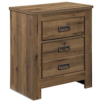 Two Drawer Night Stand with 2 USB Chargers