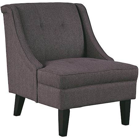 Accent Chair with Sloping Arms and Tufted Details