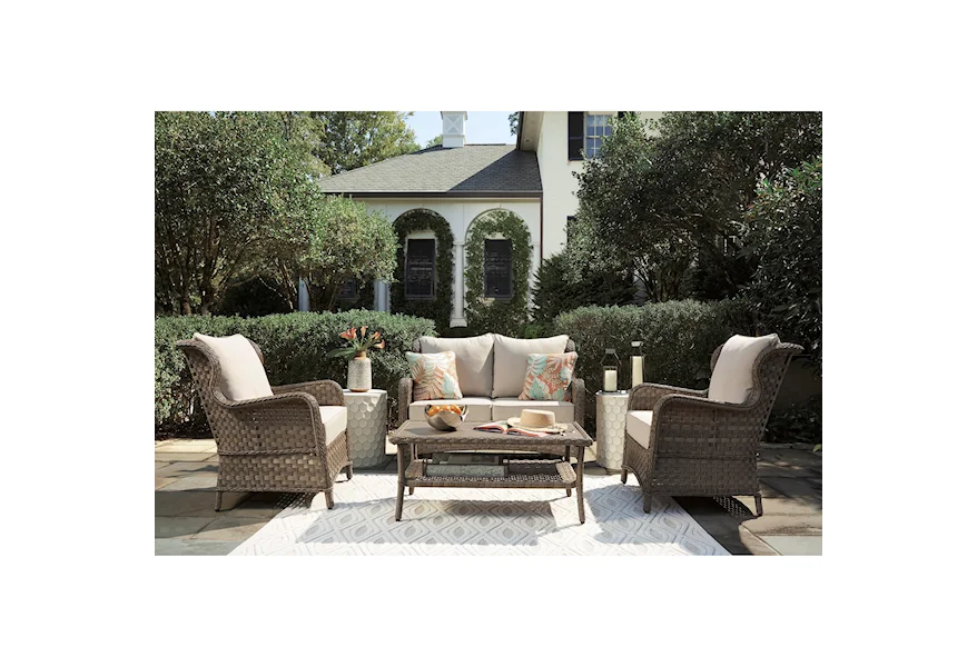 Clear Ridge Outdoor Conversation Set by Signature Design by Ashley at Furniture and ApplianceMart