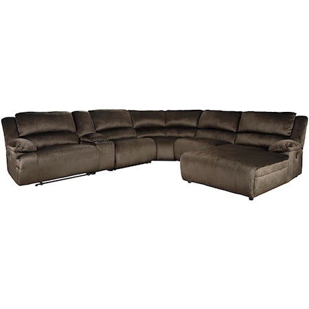 Recl. Sectional with Chaise & Console