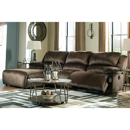 Reclining Sectional with Pressback Chaise