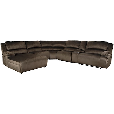 Reclining Sectional with Chaise & Console