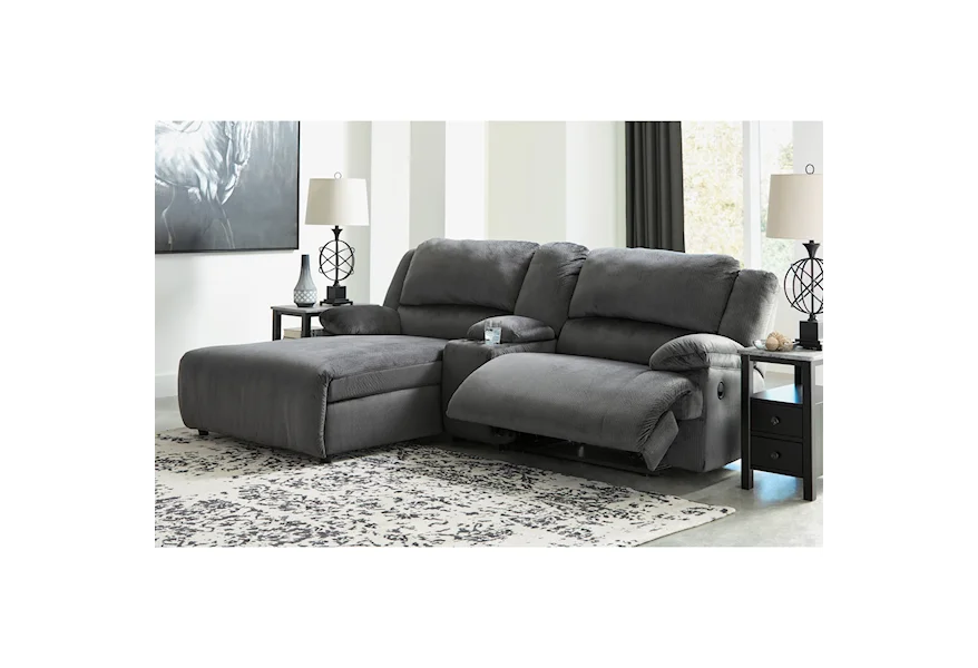 Clonmel Reclining Sectional w/ Chaise & Console by Signature Design by Ashley Furniture at Sam's Appliance & Furniture