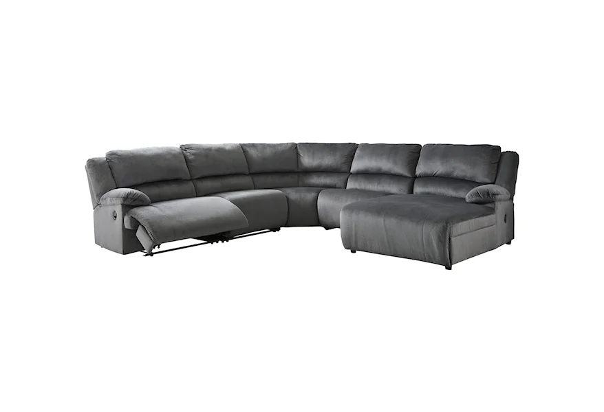 Clonmel Reclining Sectional with Pressback Chaise by Signature Design by Ashley Furniture at Sam's Appliance & Furniture
