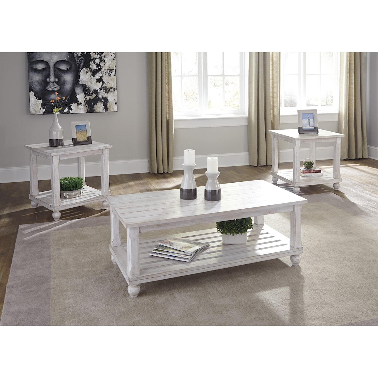 Ashley Furniture Signature Design Cloudhurst 3 Piece Occasional Table Set