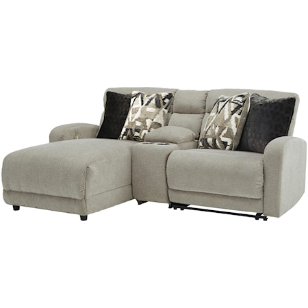 3-Piece Power Reclining Sectional with Chaise and Console
