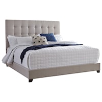 King Upholstered Bed w/ Tufted Headboard & Footboard