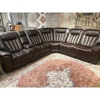 6 Piece Reclining Sectional in Chocolate