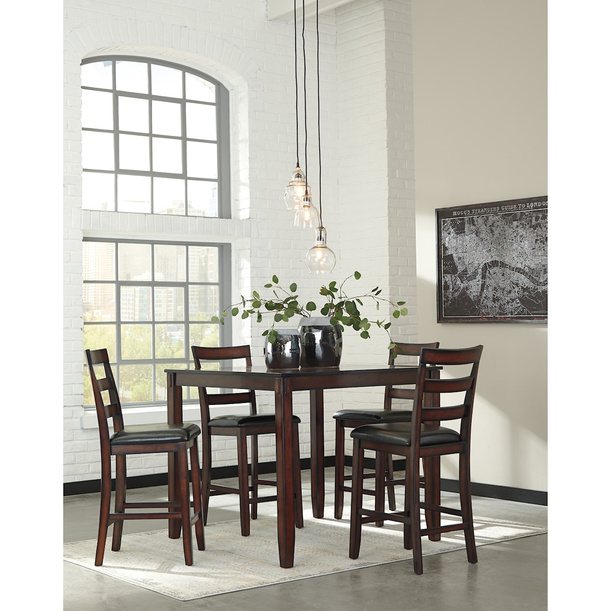 Signature Design by Ashley Coviar 5-Piece Dining Room Counter Table Set