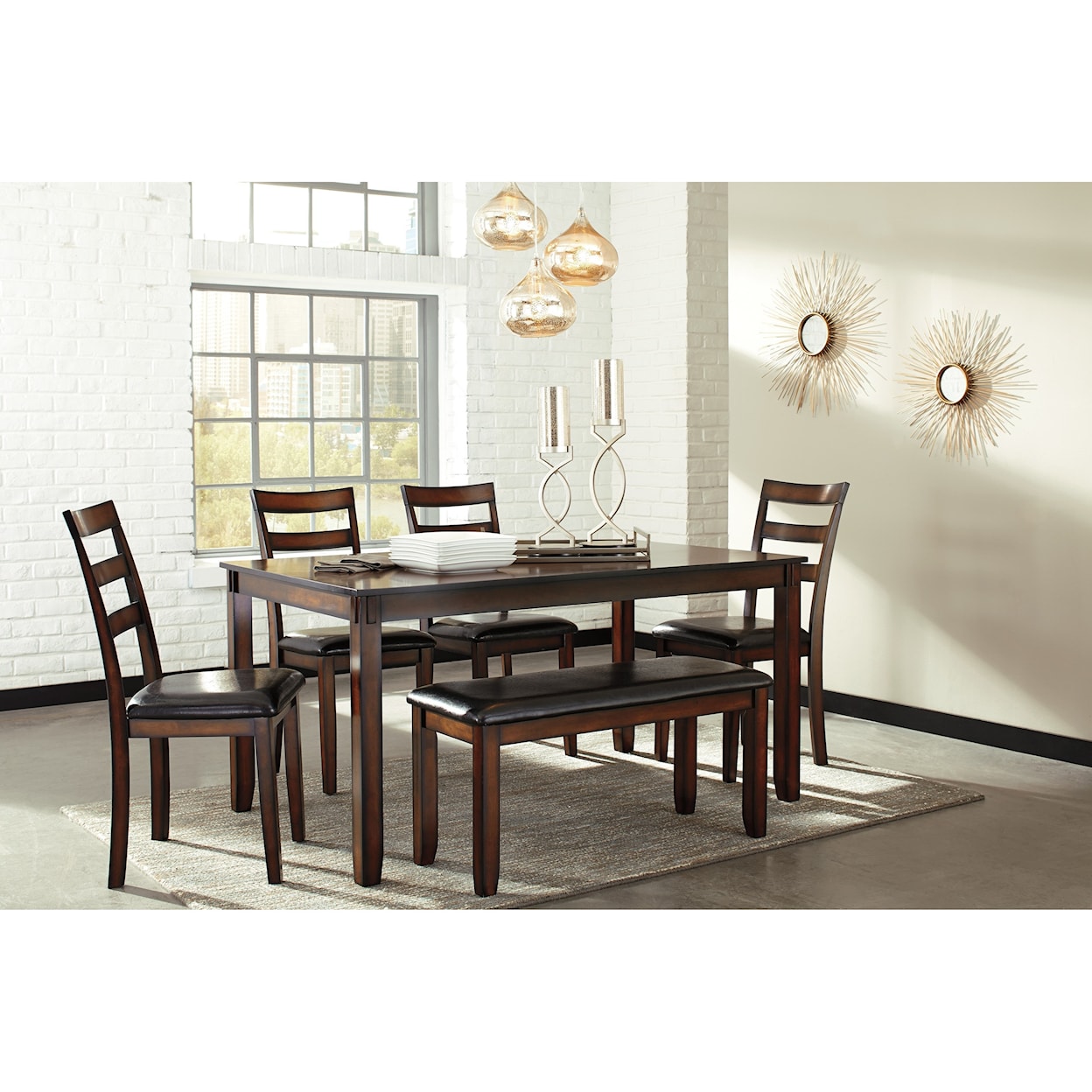 Ashley Furniture Signature Design Coviar 6-Piece Dining Room Table Set