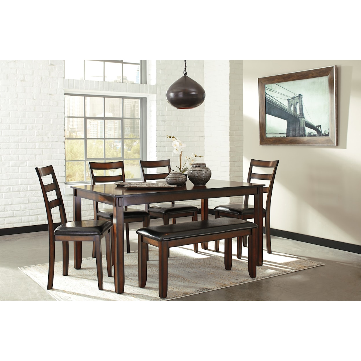 Ashley Furniture Signature Design Coviar 6-Piece Dining Room Table Set