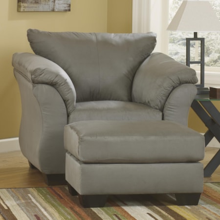 Upholstered Chair and Ottoman