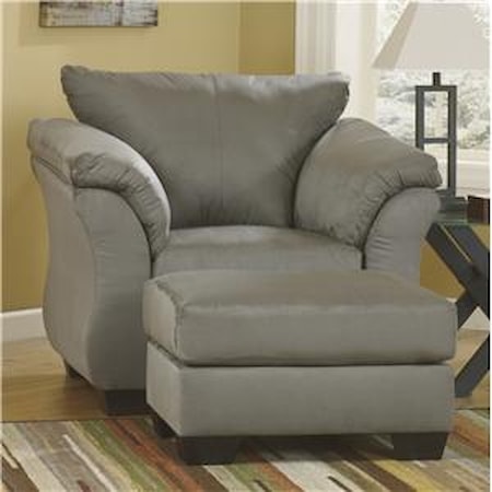 Upholstered Chair and Ottoman
