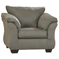 Contemporary Upholstered Chair with Sweeping Pillow Arms