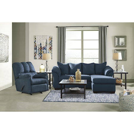 Chaise Sofa, Ottoman and Recliner Set