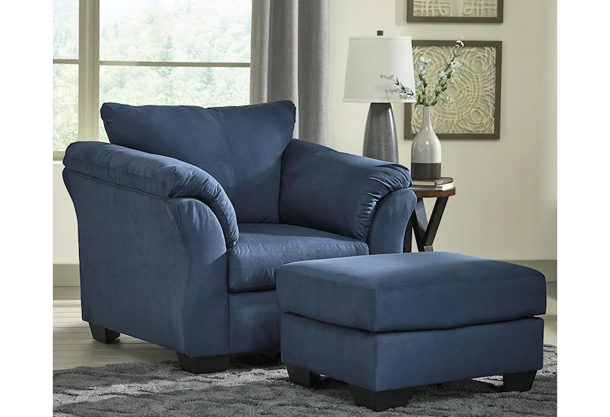Darcy Upholstered Chair and Ottoman by Signature Design by Ashley at Royal Furniture