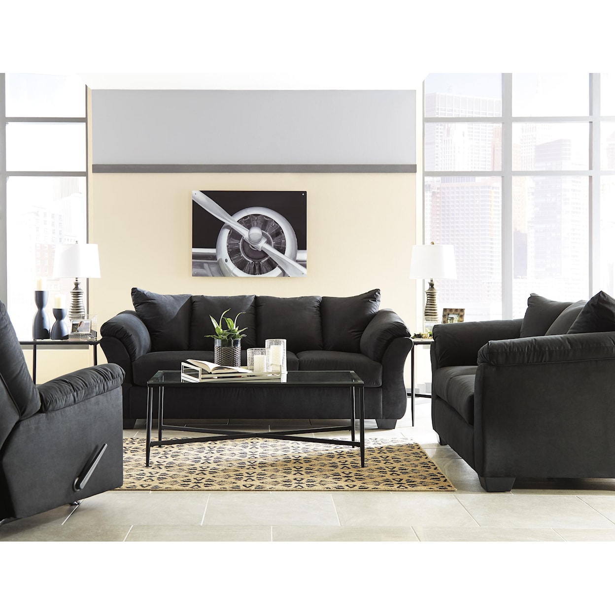 Signature Design by Ashley Darcy Sofa, Loveseat and Recliner Set
