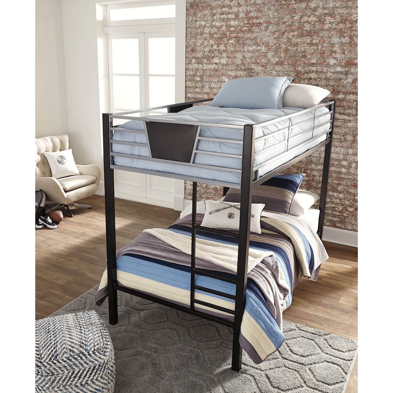 Signature Design Dinsmore Twin/Twin Bunk Bed w/ Ladder
