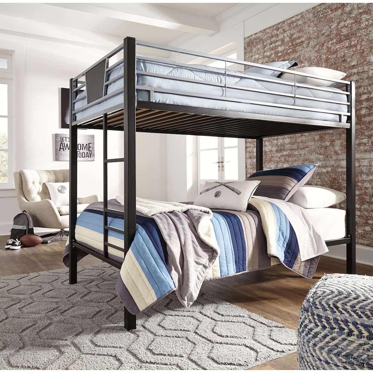 StyleLine PLUTO Twin/Twin Bunk Bed w/ Ladder