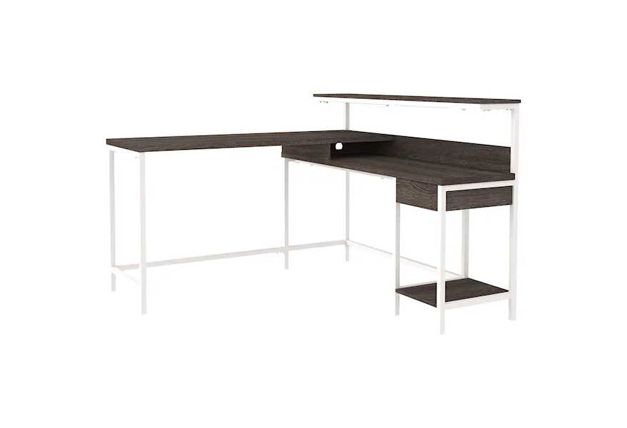 Dorrinson L-Desk with Storage by Signature Design by Ashley at VanDrie Home Furnishings