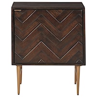 Accent Cabinet Brown with Chevron Door Pattern