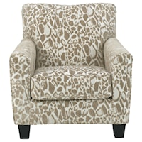 Contemporary Accent Chair in Cheetah Fabric