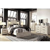 5 Piece King Panel Bed, Chest and Nightstand Set