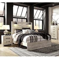 3 Piece Queen Panel Bed, 2 Drawer Nightstand and Narrow Chest Set